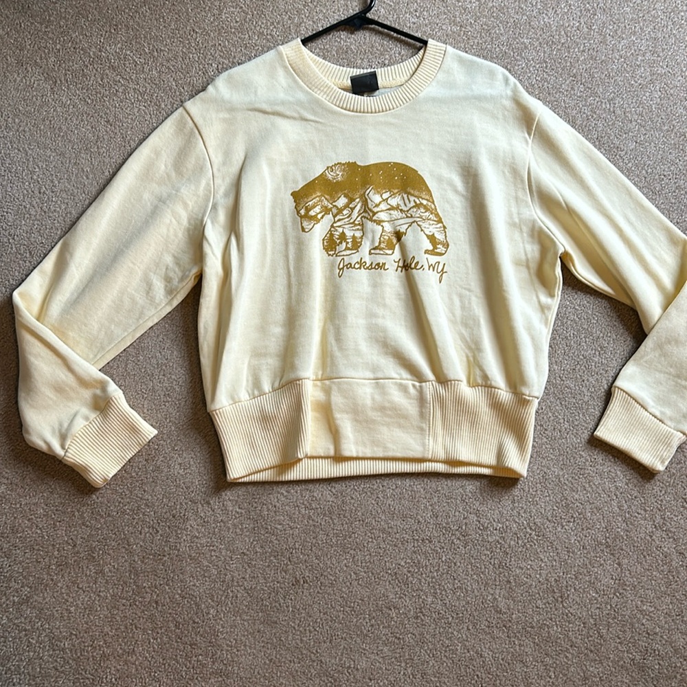 Brand new light yellow Jackson hole sweatshirt